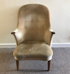 Danish Curved Mid Century Teak Arm Chair